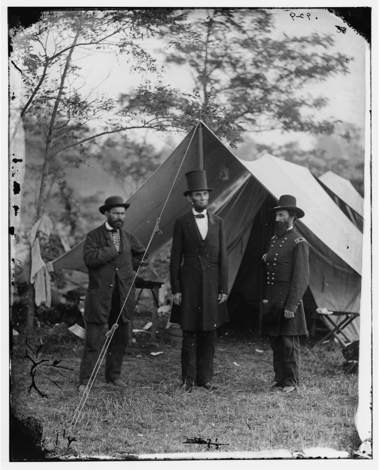 阿倫·平克頓、林肯、JohnAlexanderMcClernand（從左至右）