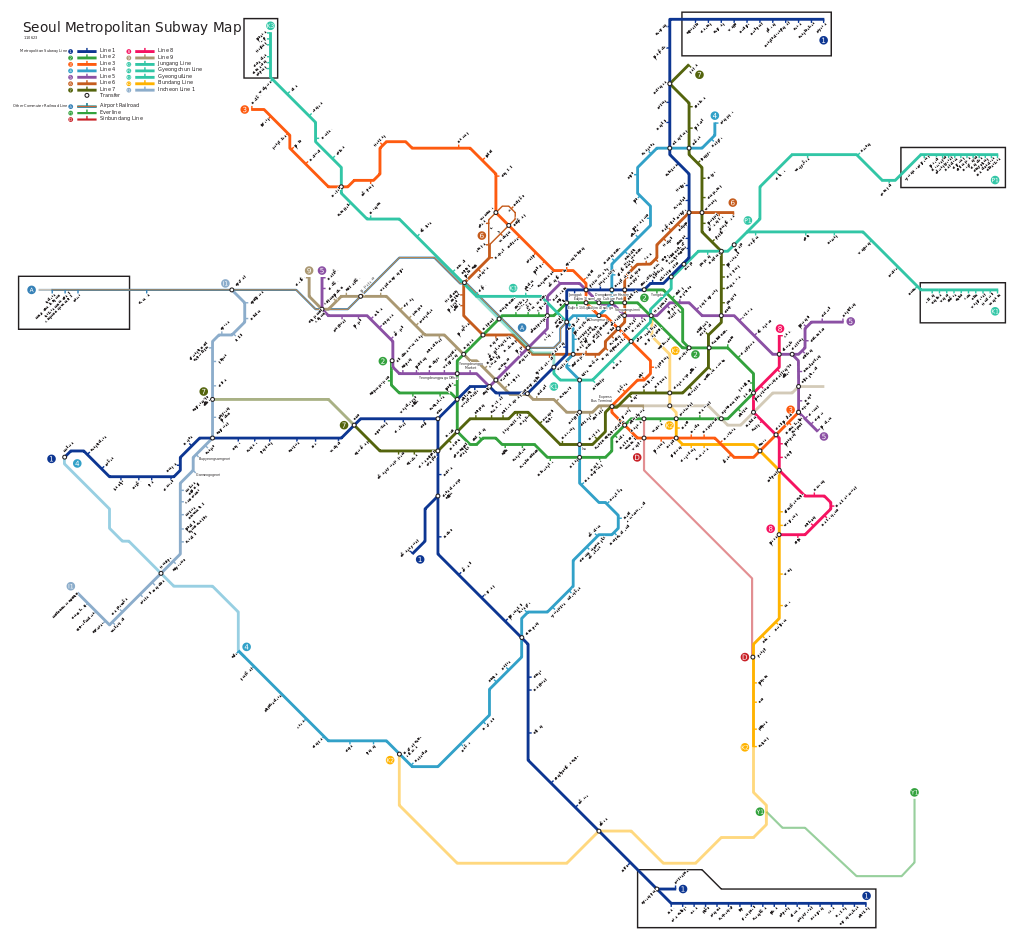 韓國首都圈電鐵運行圖