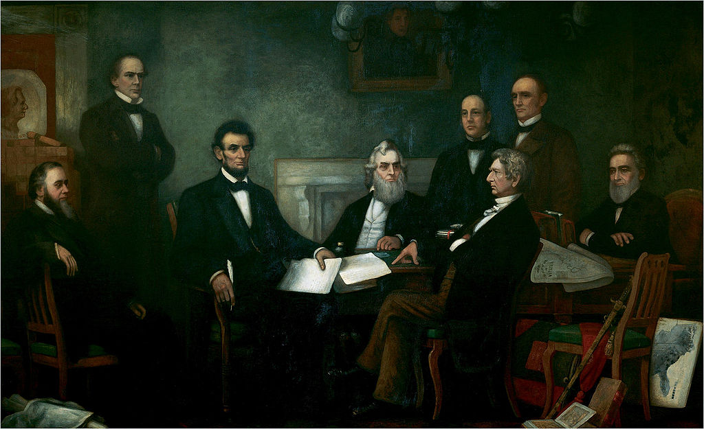 林肯向內閣提出《解放黑人奴隸宣言》（繪畫）